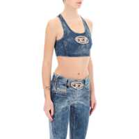 Bluze Denim Crop Top With Jewel Buckle Femei