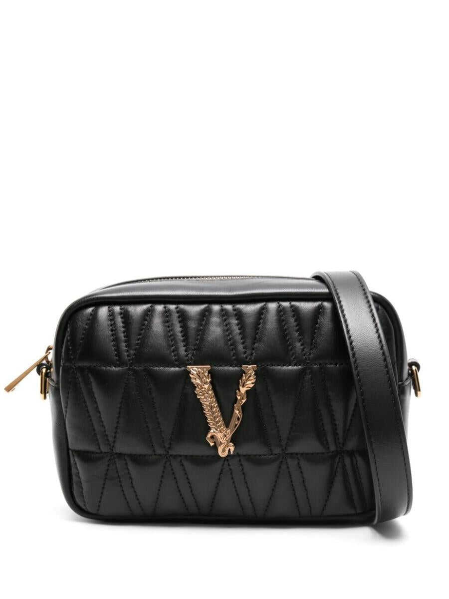 Versace VERSACE Virtus leather crossbody bag BLACK