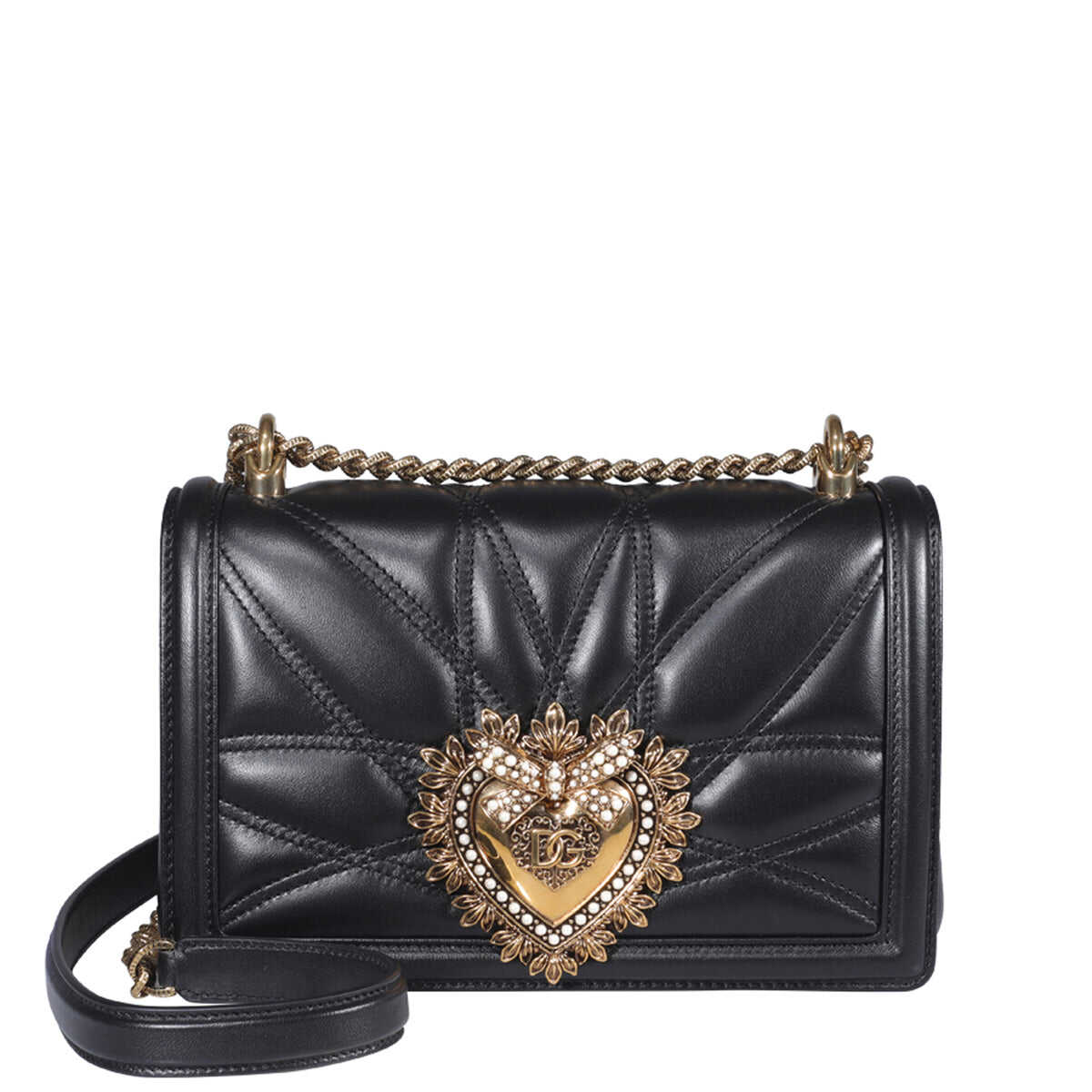 Dolce & Gabbana DOLCE & GABBANA \'Devotion\' midi crossbody bag BLACK