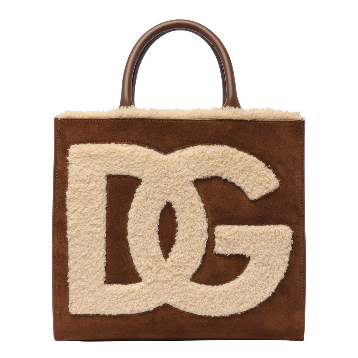 Dolce & Gabbana DOLCE & GABBANA DG Daily small suede tote bag CAMEL