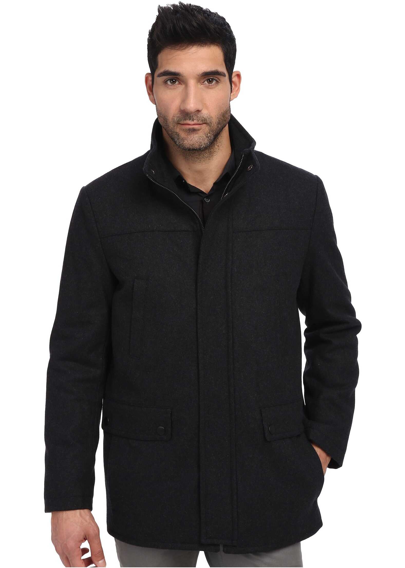 Jacheta Kenneth Cole Reaction Wool Car Coat Charcoal 1