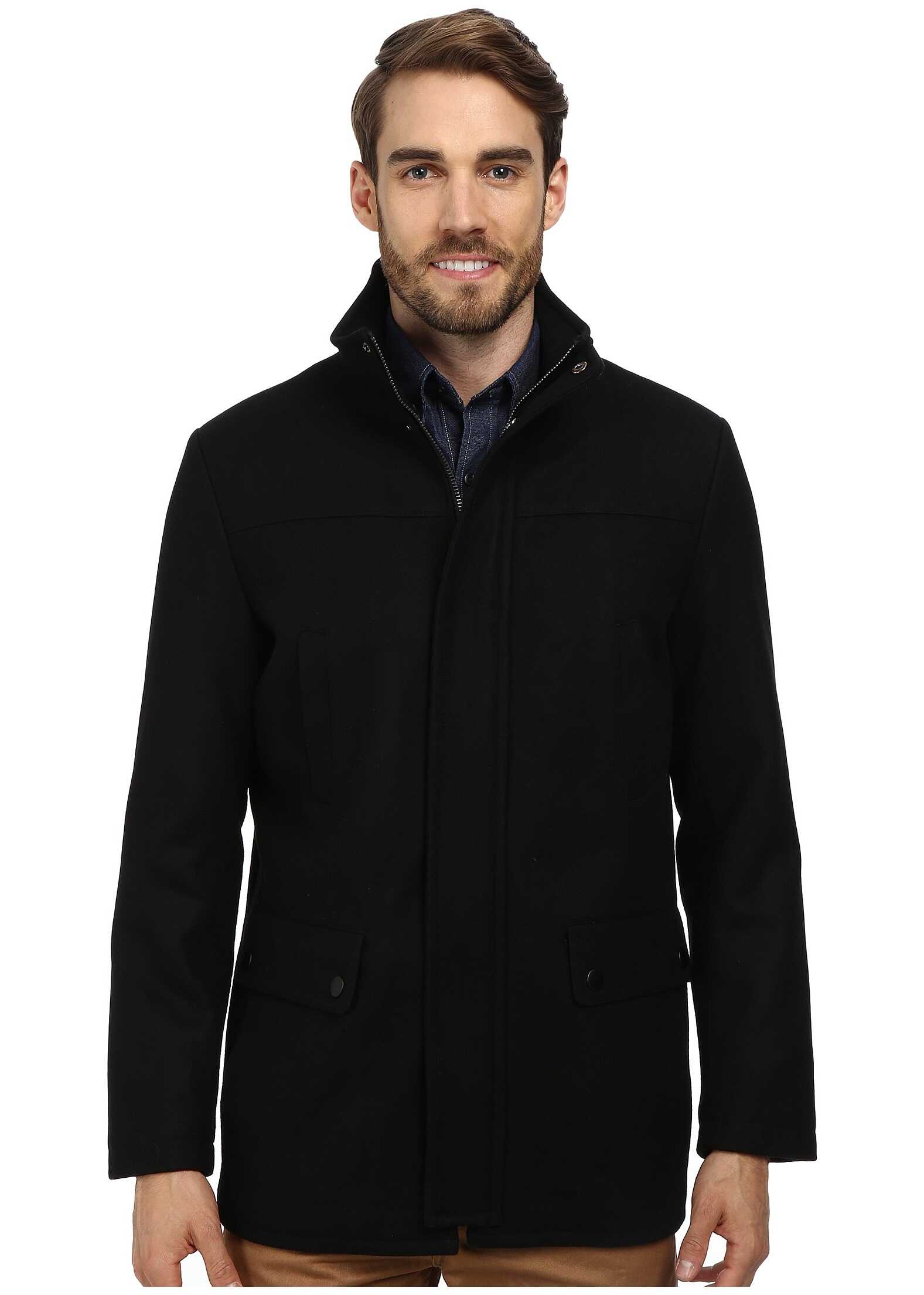 Jacheta Kenneth Cole Reaction Wool Car Coat Black 1