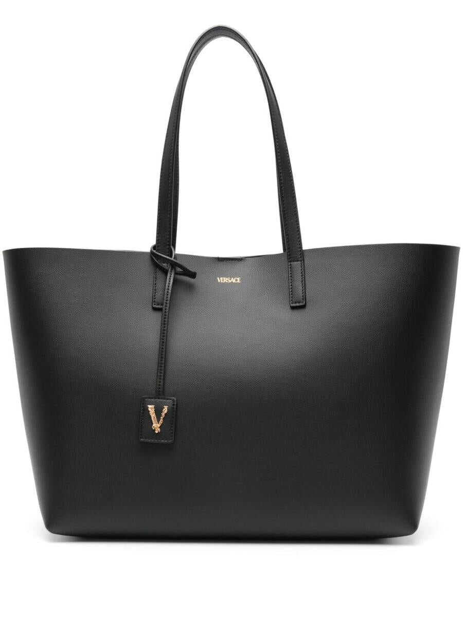 Versace VERSACE Virtus leather tote bag BLACK