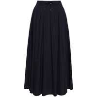 Fuste scurte Blue Long Pleated Skirt In Techno Fabric Stretch Woman Femei