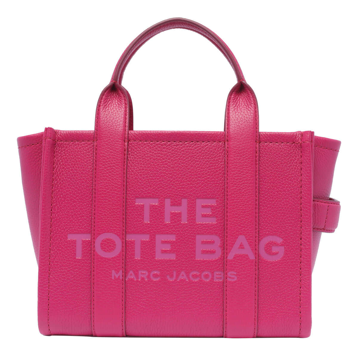 Marc Jacobs MARC JACOBS LIPSTICK PINK LEATHER THE MINI TOTE BAG LIPSTICK PINK
