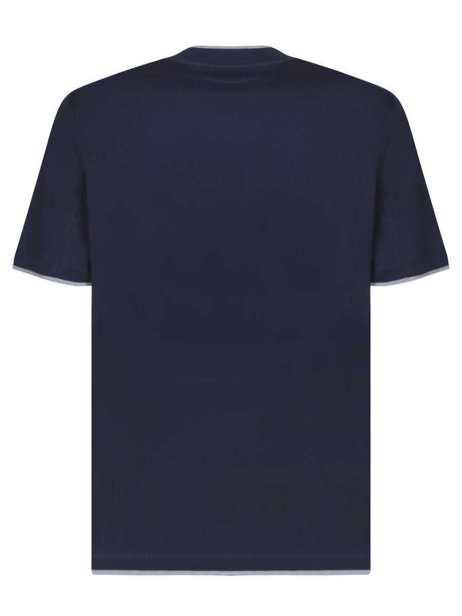 Tricouri Brunello Cucinelli Brunello Cucinelli Cotton T-Shirt BLUE Barbati (BM 12850257) 2