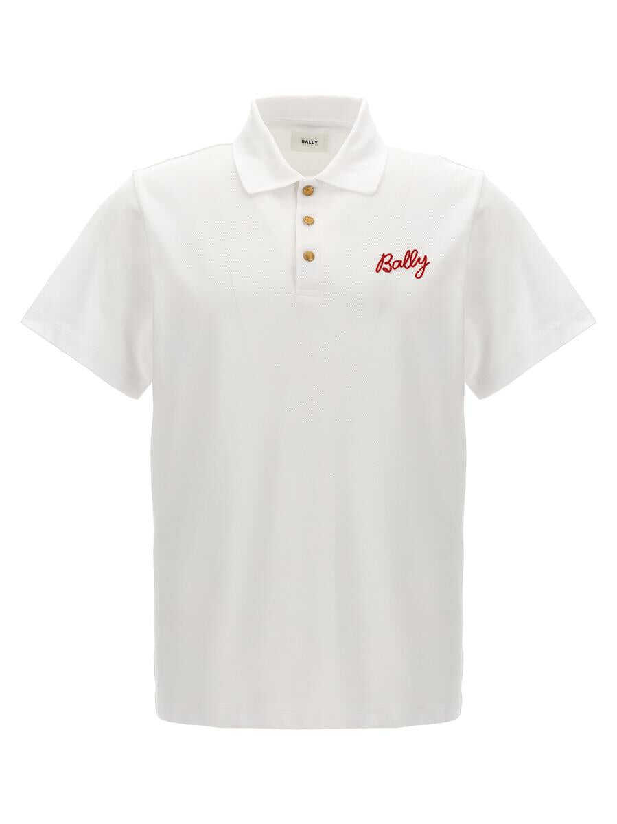 Bally BALLY Logo embroidery polo shirt WHITE