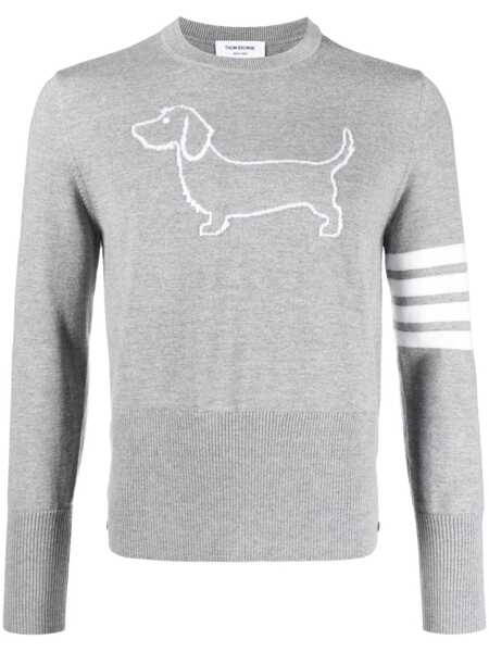 Pulovere Thom Browne Thom Browne Grey Wool Knitwear Grey Barbati (BM 12858954) 1