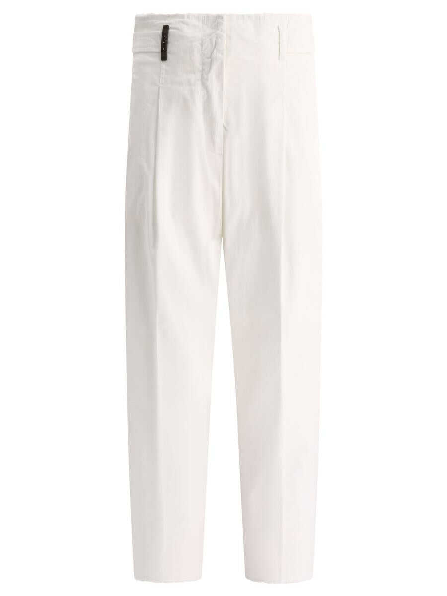 Peserico PESERICO Trousers with fringed details WHITE