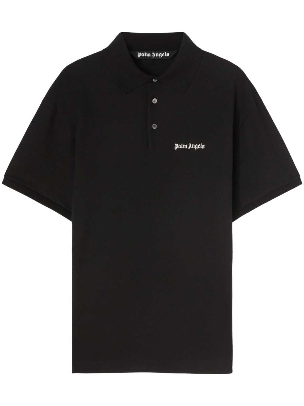 Palm Angels PALM ANGELS Polo shirt with embroidered logo BLACK