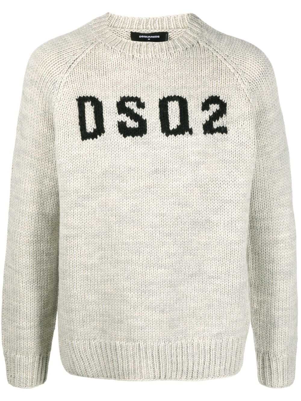 DSQUARED2 DSQUARED2 intarsia-knit logo wool jumper GREY