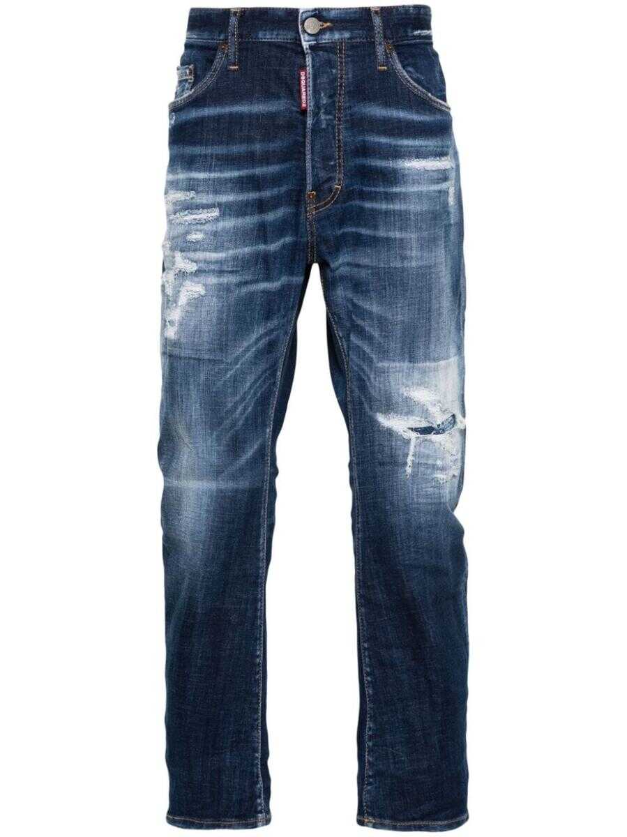 DSQUARED2 DSQUARED2 distressed washed-denim jeans NAVY BLUE