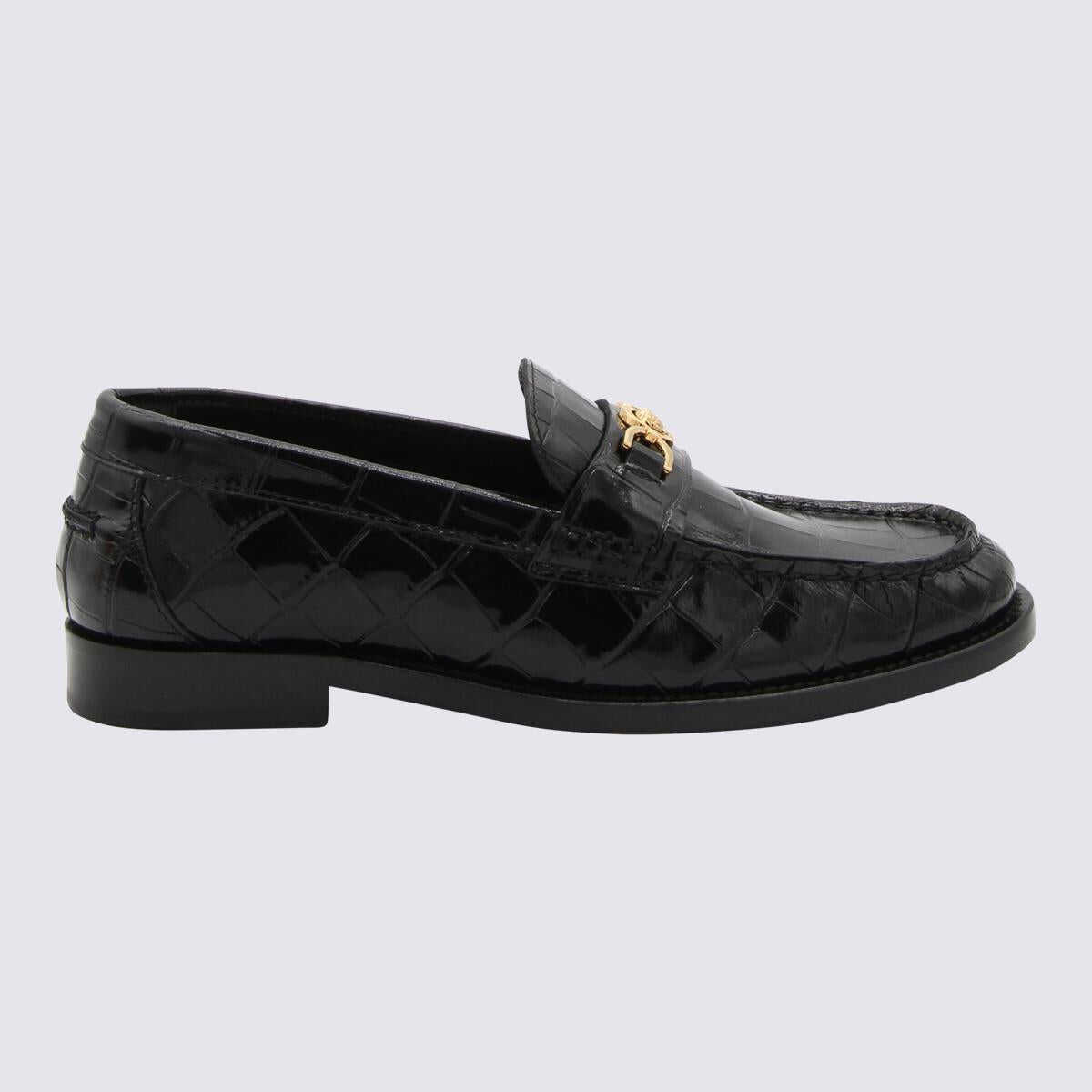 Versace VERSACE BLACK LEATHER LOAFERS BLACK