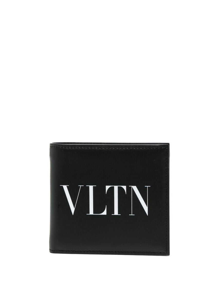 Valentino Garavani VALENTINO GARAVANI VLTN leather bifold wallet BLACK