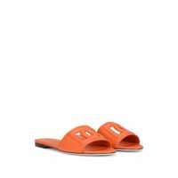 Sandale Dolce & Gabbana Dama - Sandale Dolce & Gabbana Dolce & Gabbana Dg Logo Leather Flat Sandals ORANGE Femei (BM 13027809) - B-mall.ro