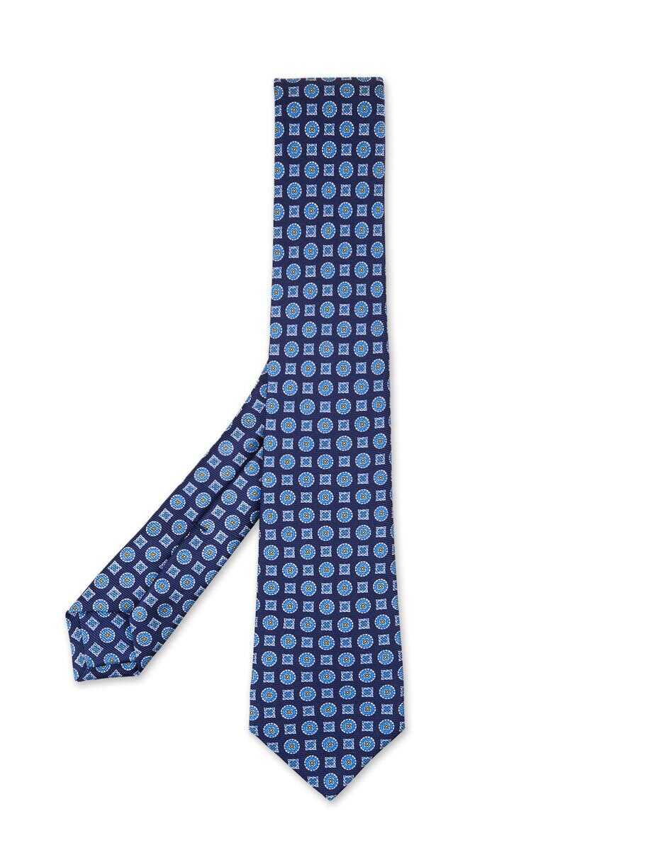 KITON KITON Tie with Micro Pattern BLUE