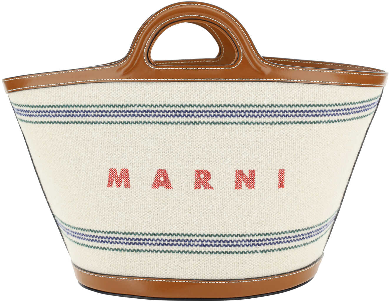 Marni Tropicalia Handbag NATURAL/MOKA