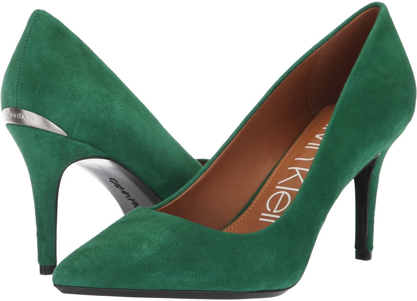 Calvin Klein Gayle Pump Grass Green Leather Suede