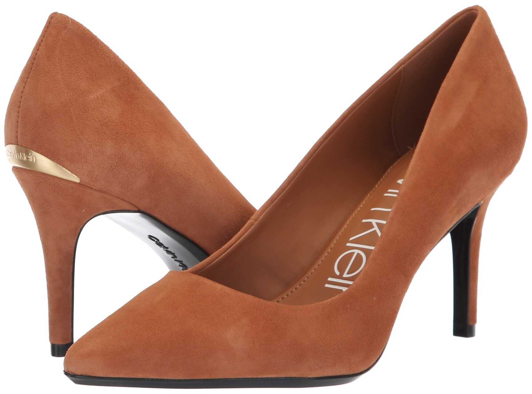 Calvin Klein Gayle Pump Cognac Leather/Suede