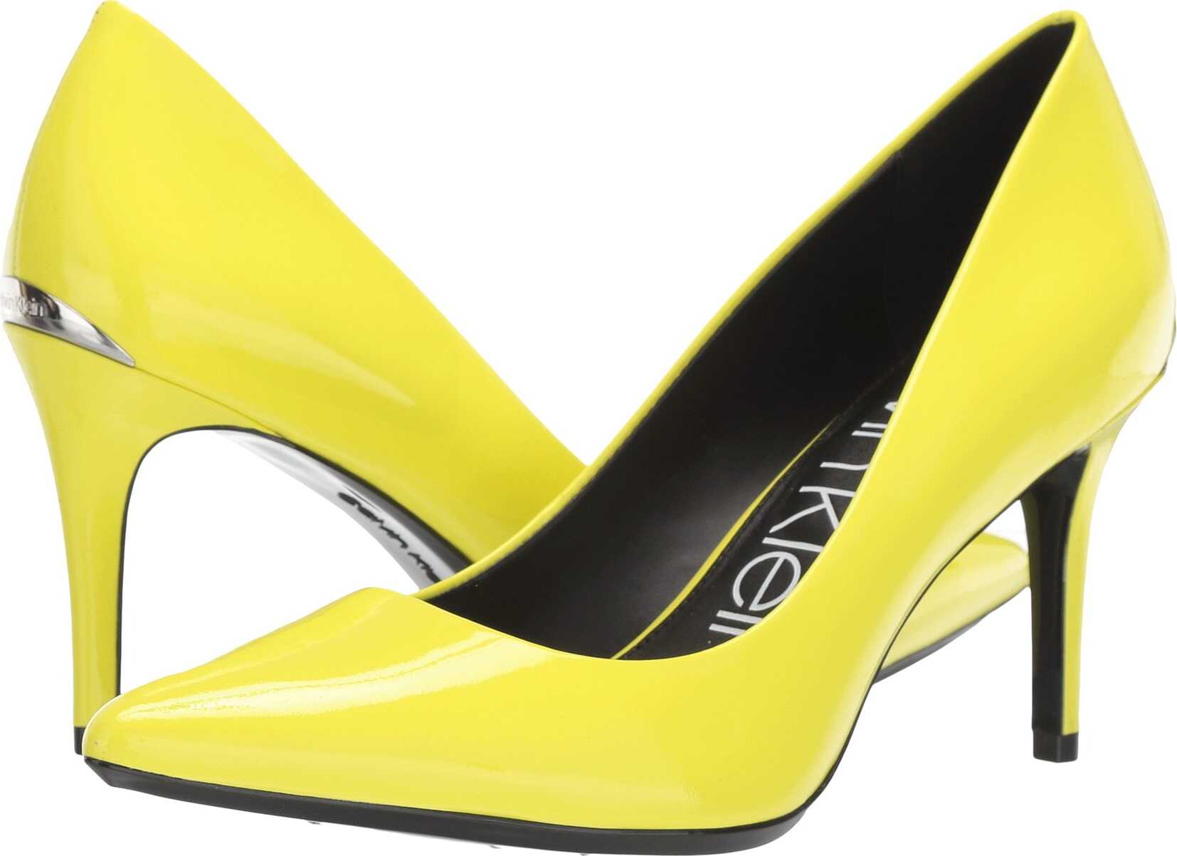 Calvin Klein Gayle Pump Yellow Fluorescent Patent