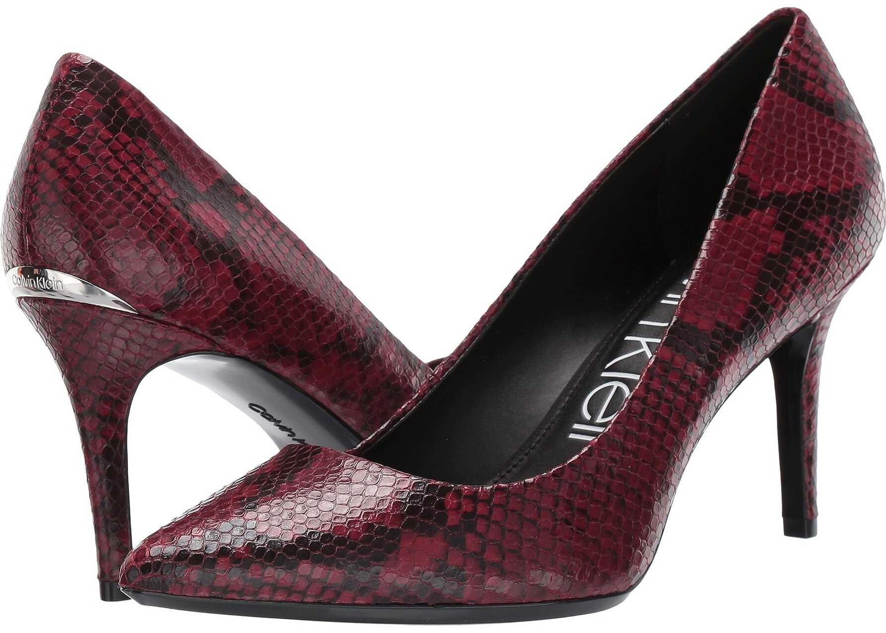 Calvin Klein Gayle Pump Barn Red Two-Tone Snake