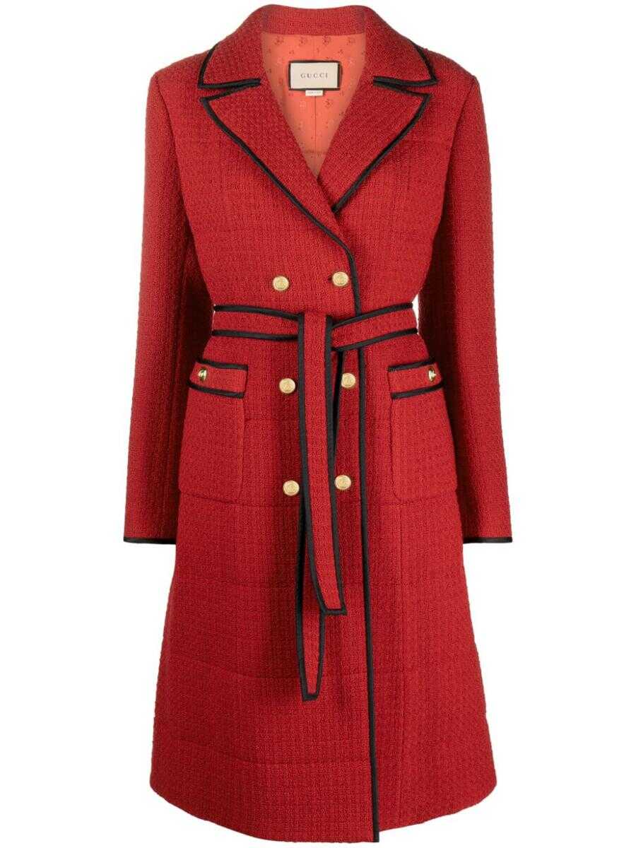 Gucci GUCCI Wool doulbe-breasted coat RED