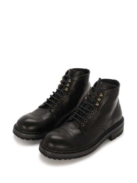 Bocanci casual Dolce & Gabbana Dolce & Gabbana Lace-Up Leather Boots Black Barbati (BM 13161315) 4