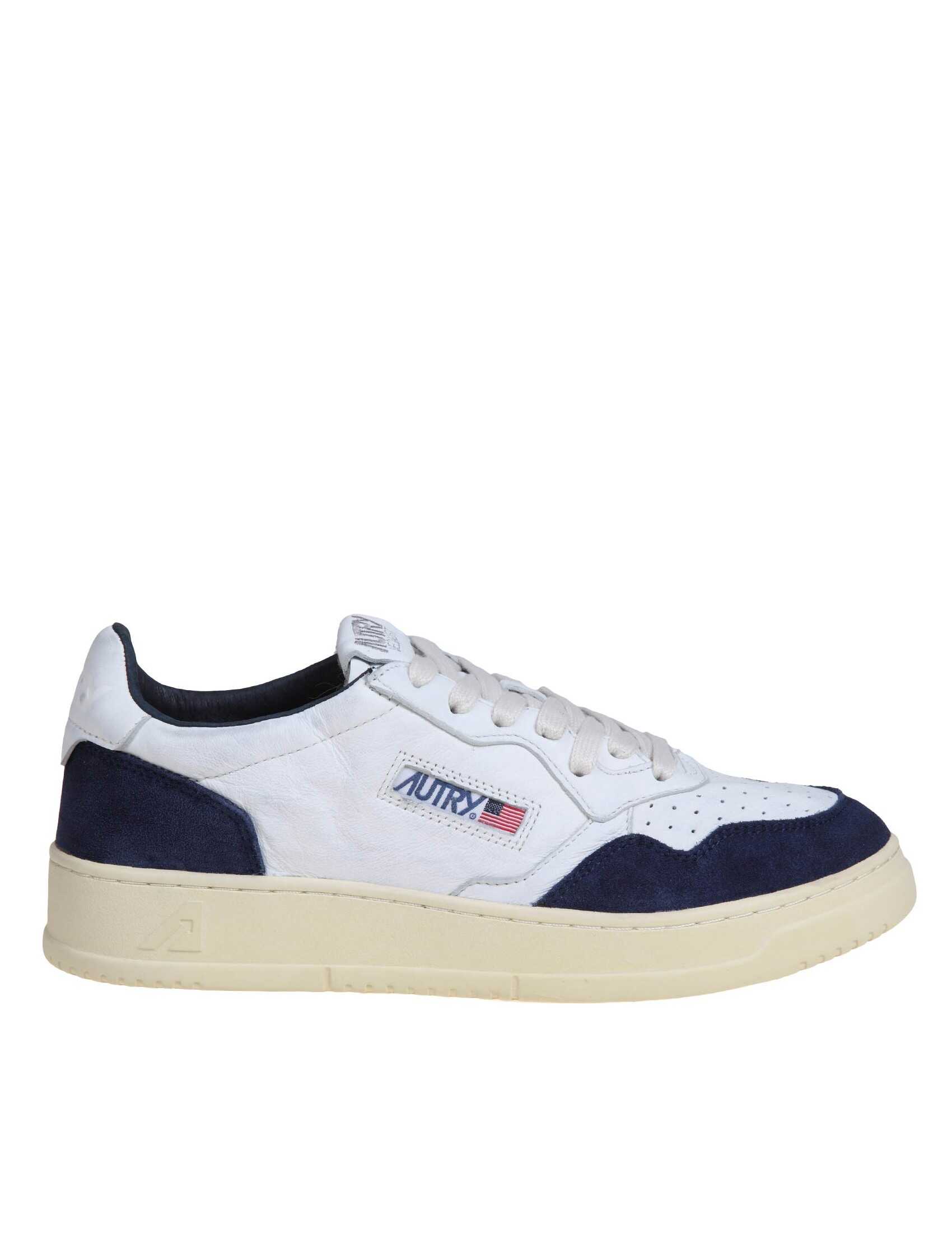 AUTRY Autry medalist sneakers in white and blue leather Blue
