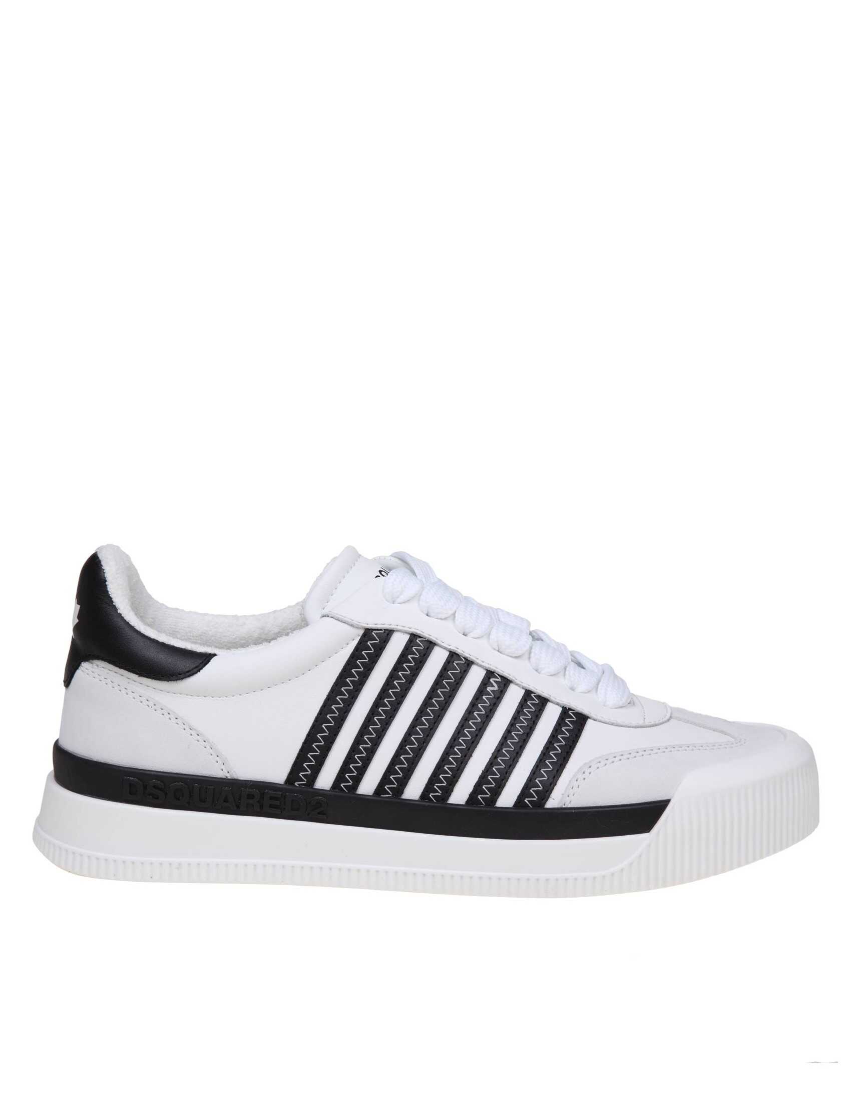 DSQUARED2 Dsquared2 new jersey sneakers in white/black leather White