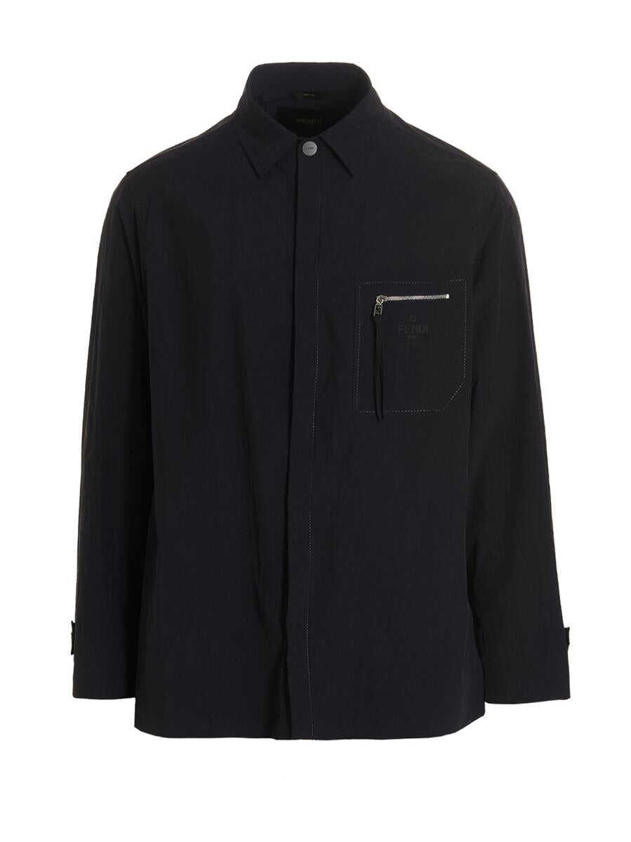 Fendi FENDI Nylon overshirt BLUE