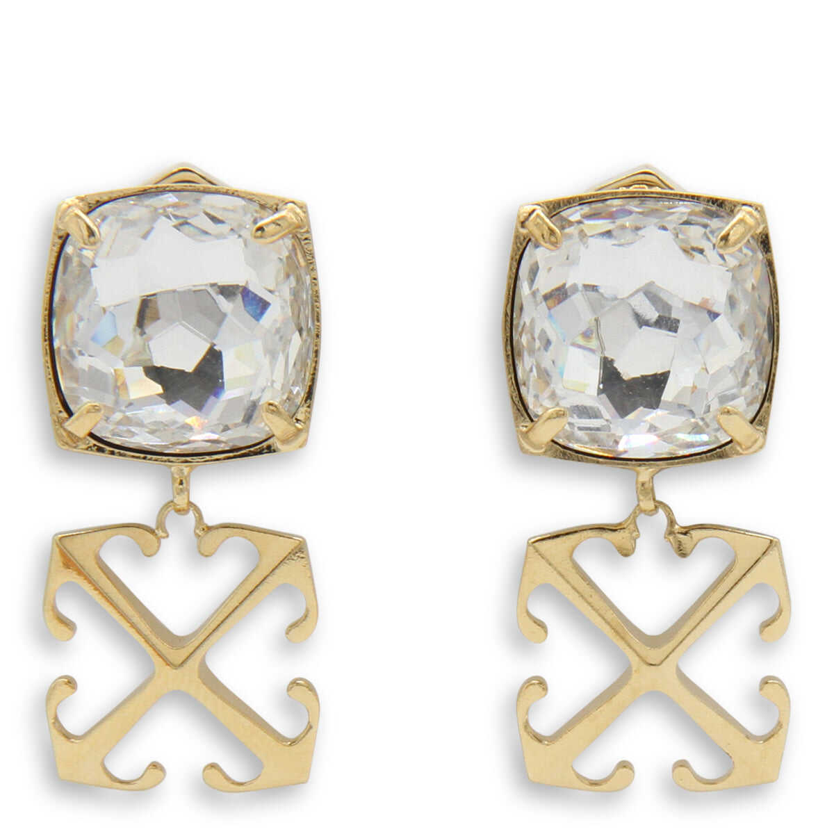 Off-White OFF-WHITE GOLD BRASS AND CRYSTAL ARROWS EARRINGS GOLDEN
