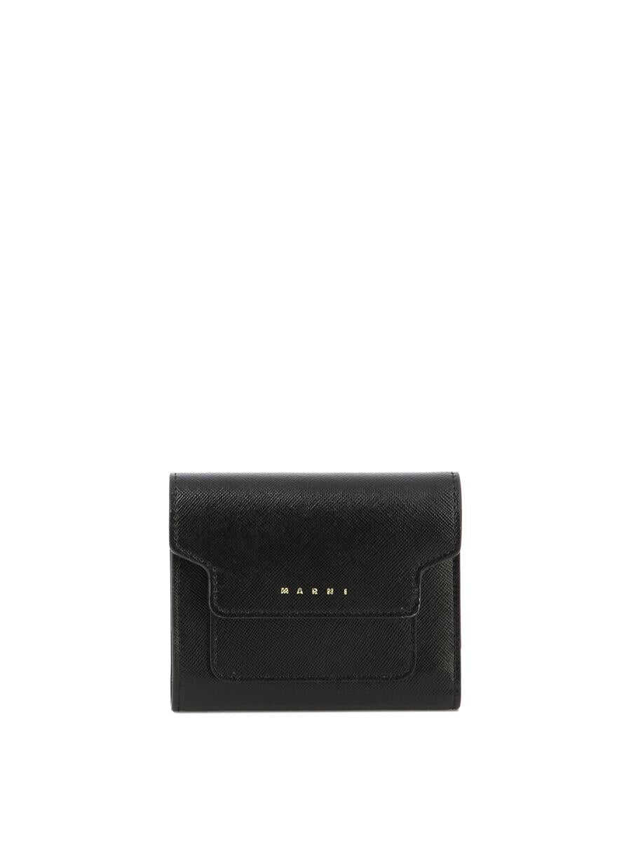 Marni MARNI Wallet in saffiano leather BLACK