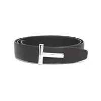 Curele Tom Ford Brown Belt With T Buckle Closure In Grained Leather Man