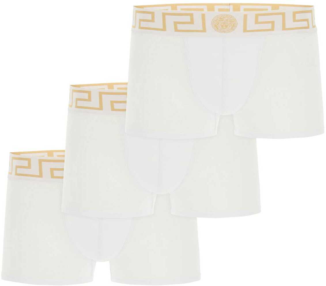 Versace Tri-Pack Trunks WHITE GREEK GOLD