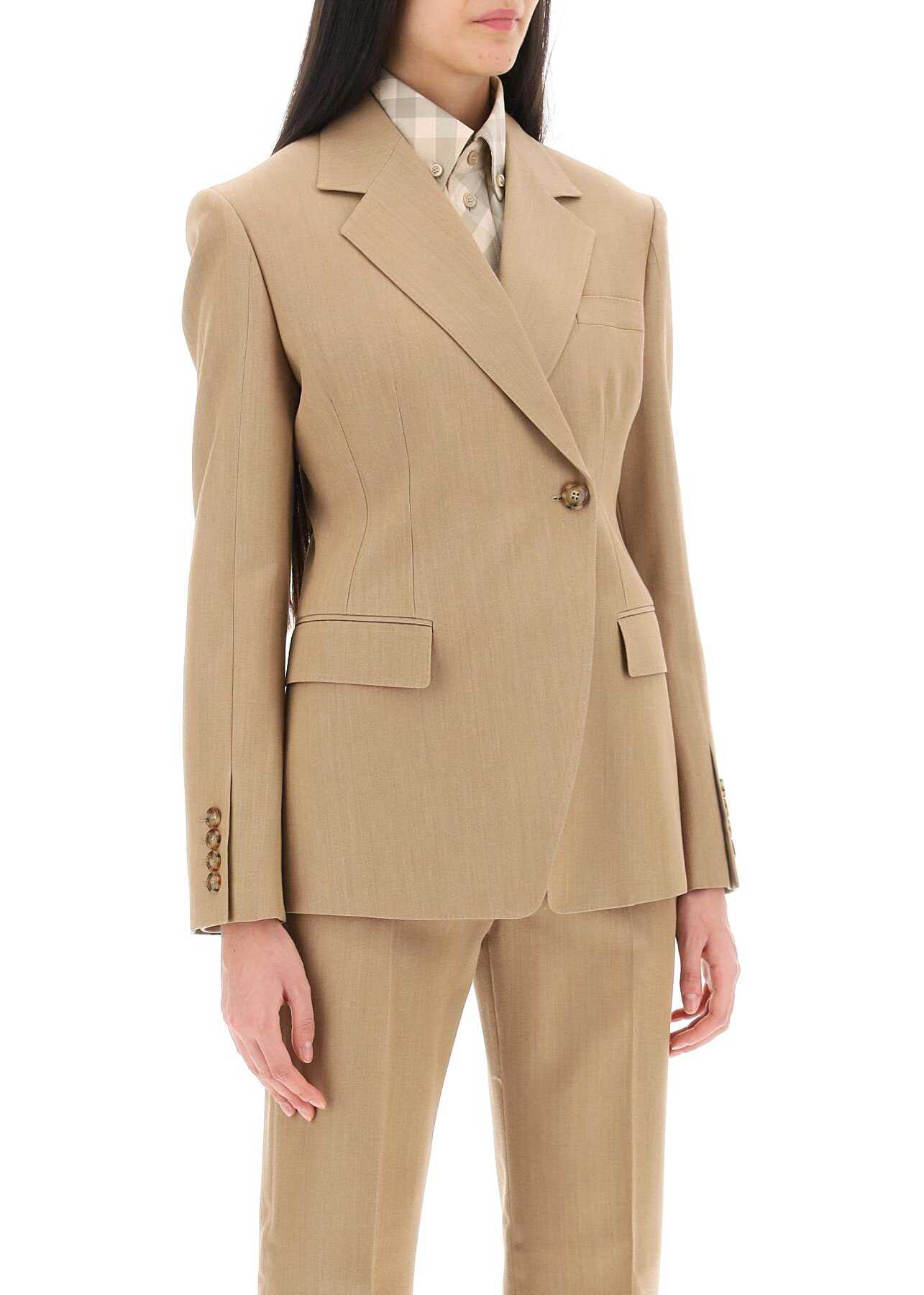 Burberry Claudete Double-Breasted Jacket CAMEL MELANGE