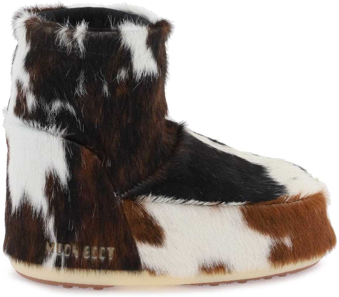 Moon Boot Icon Low After-Ski Boots In Cow-Printed Fur COW PRINT