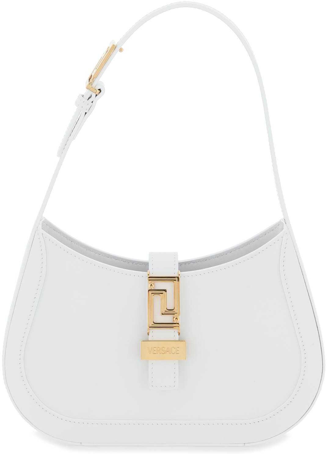 Versace Greca Goddess Small Hobo Bag OPTICAL WHITE VERSACE GOL
