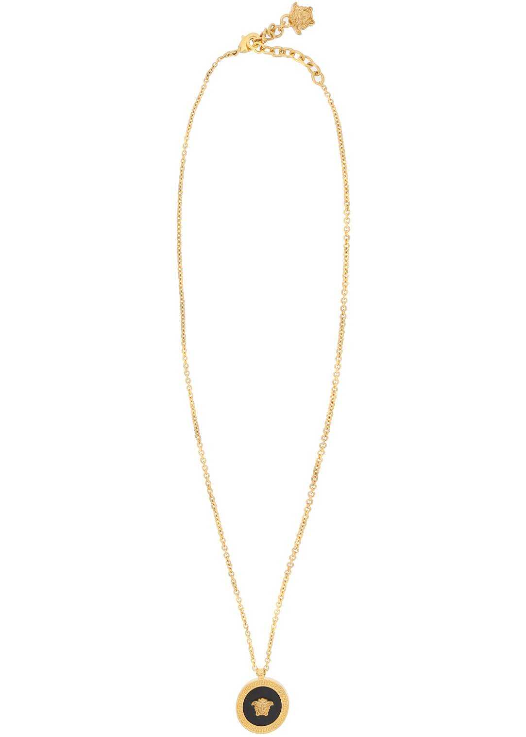Versace Enameled Medusa Necklace BLACK TRIBUTE GOLD