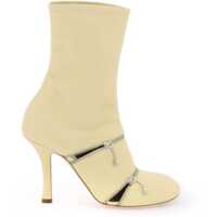 Cizme lungi Leather Peep Ankle Boots Femei