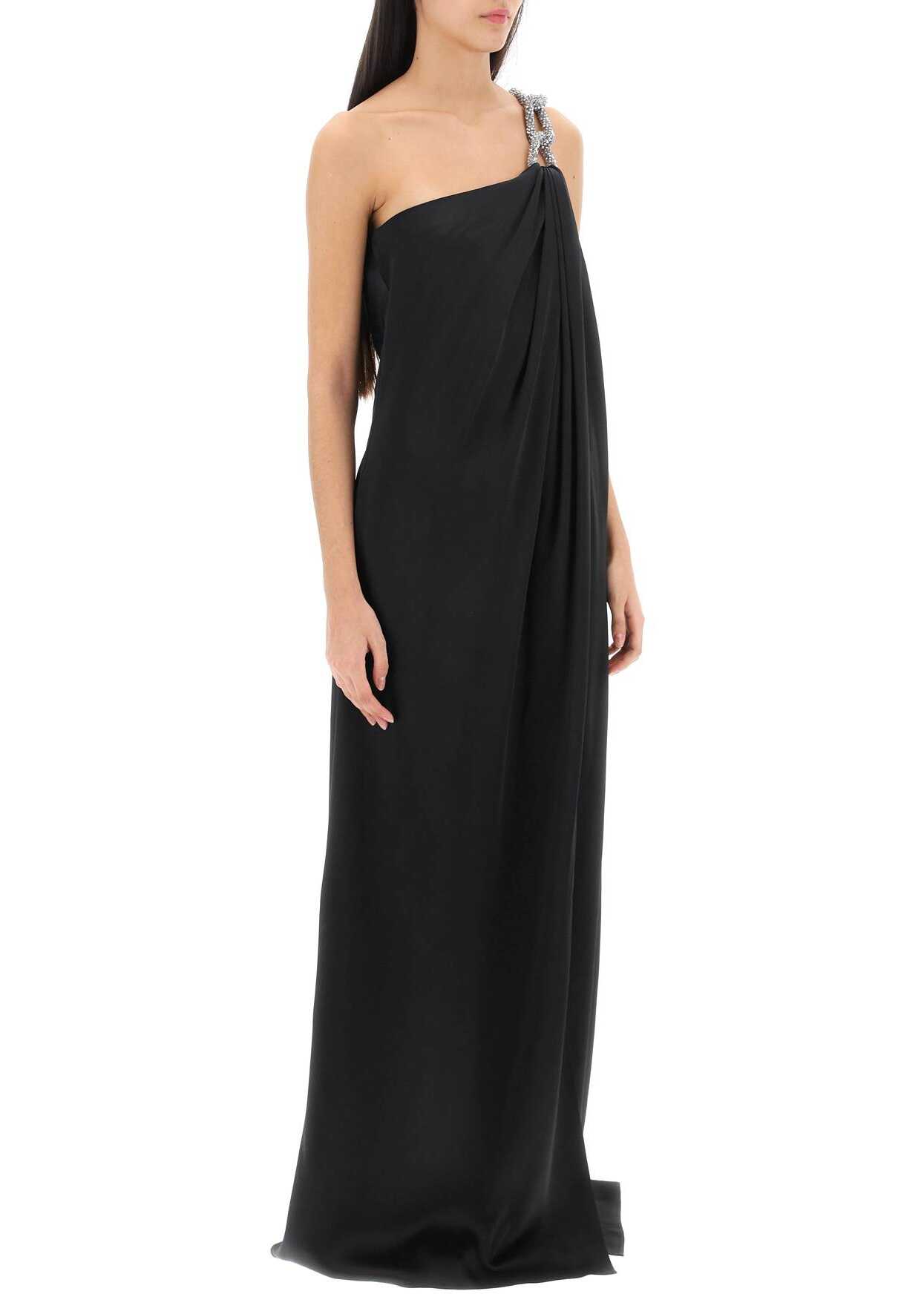 Stella McCartney One-Shoulder Dress With Falabella Chain BLACK