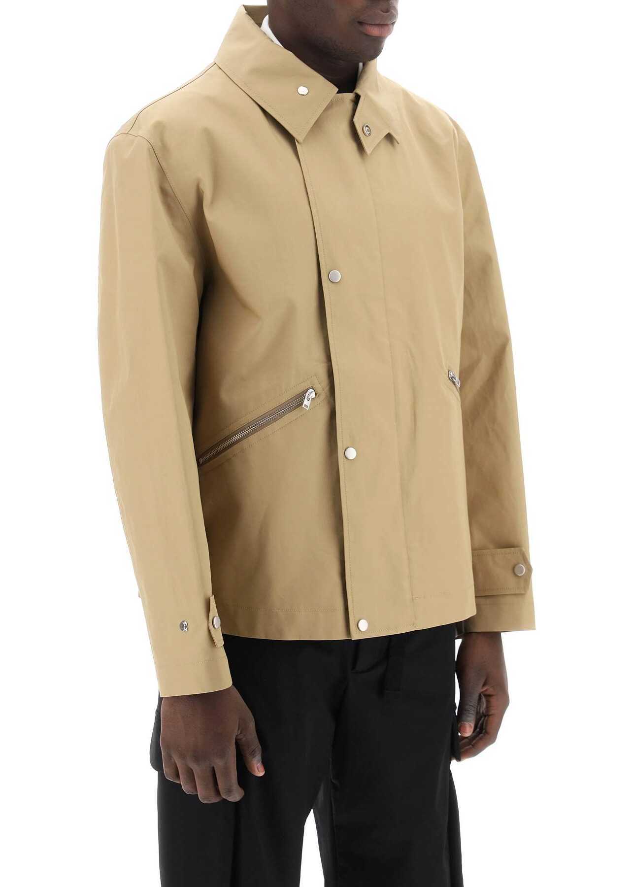 CLOSED Water-Repellent Windbreaker Jacket TAUPE BEIGE