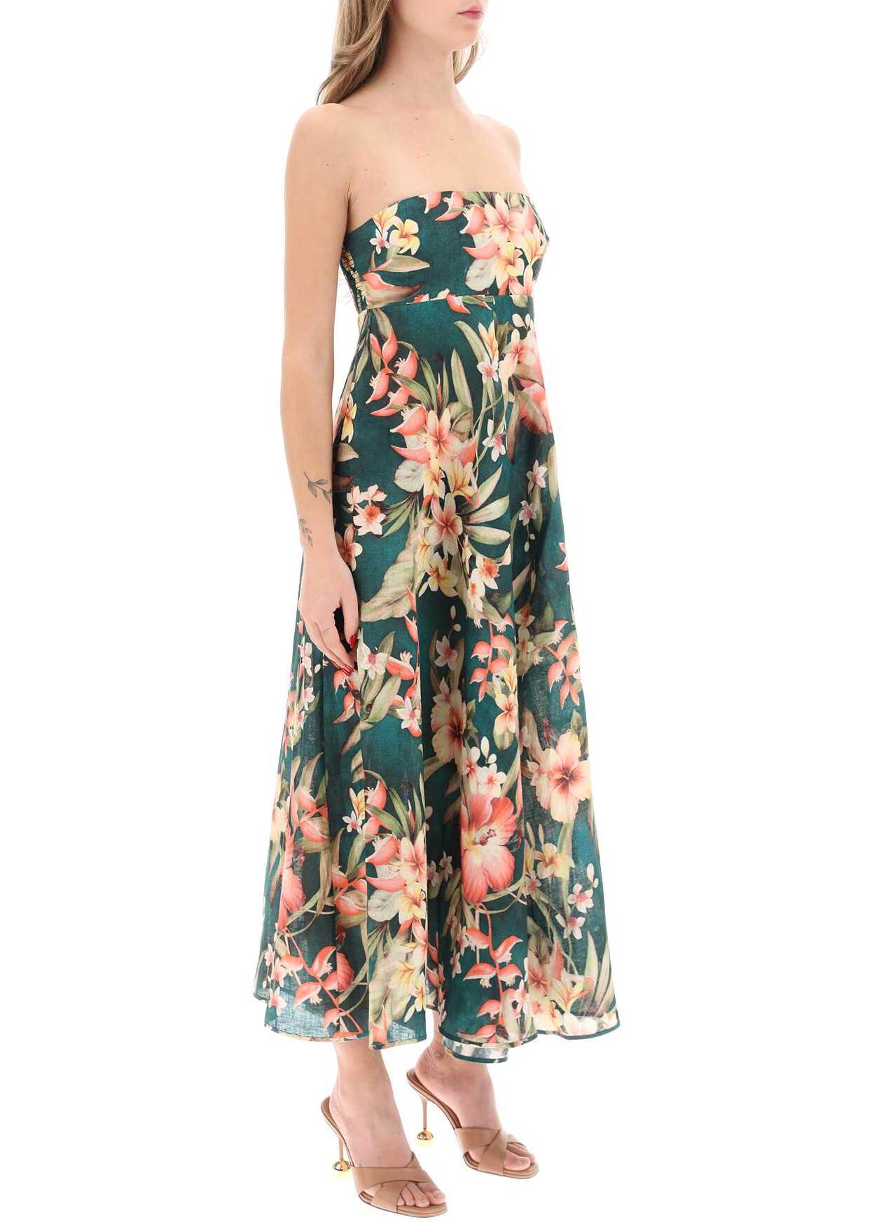 ZIMMERMANN Lexi Floral Maxi Dress GREEN PALM