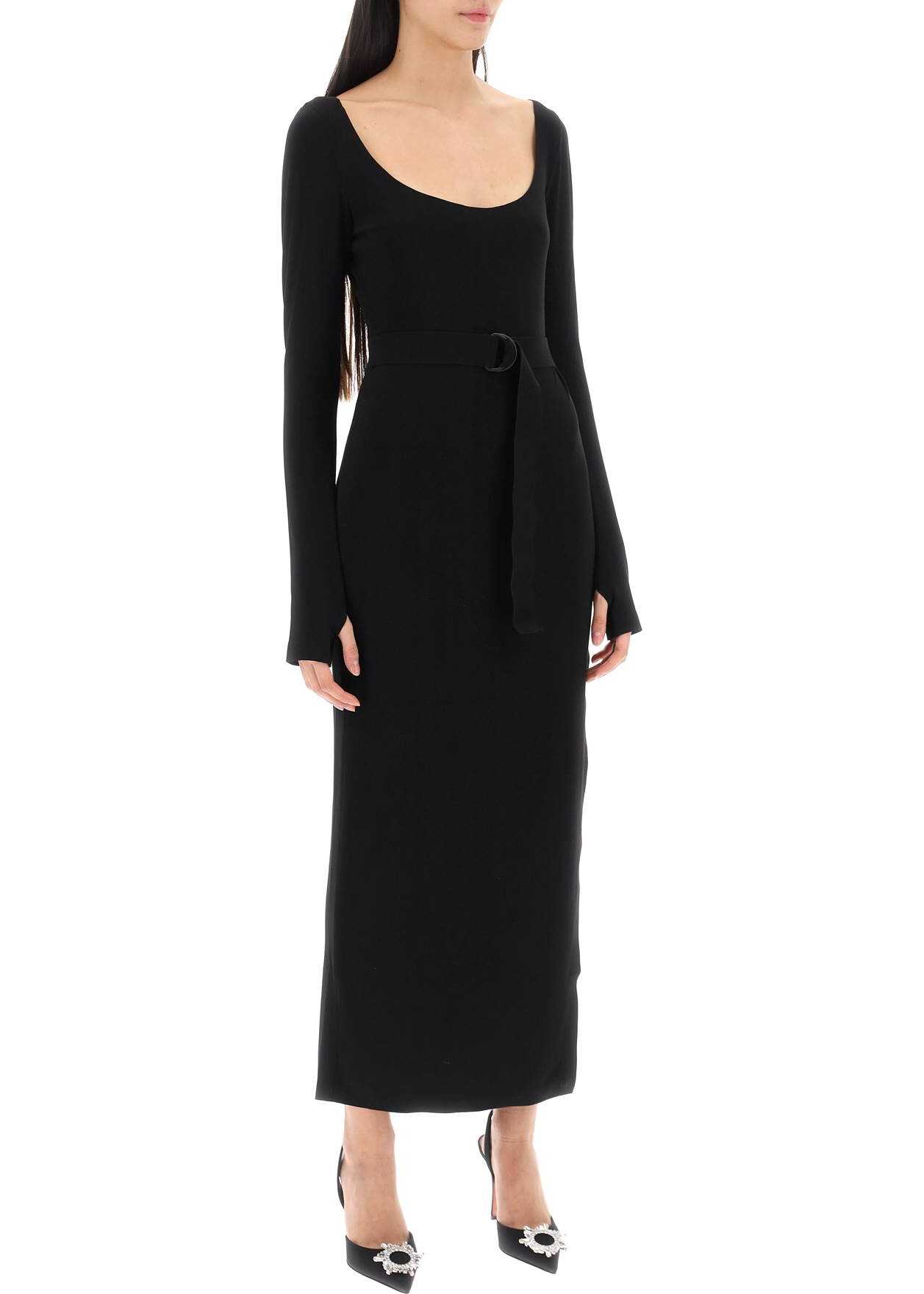 NORMA KAMALI Scoop Neckline Maxi Dress BLACK