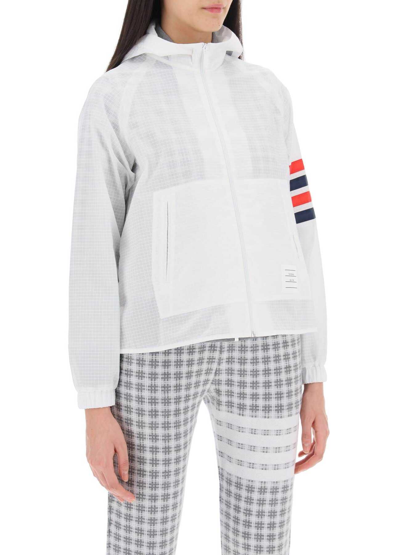 Thom Browne 4-Bar Jacket In Ripstop WHITE