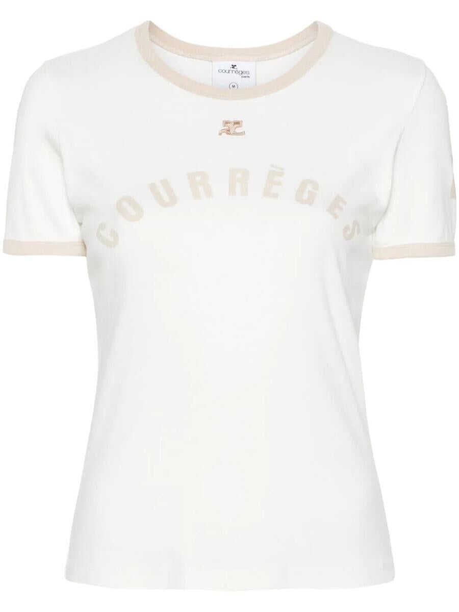 COURRÈGES COURRÈGES LOGO PRINT T-SHIRT CLOTHING WHITE