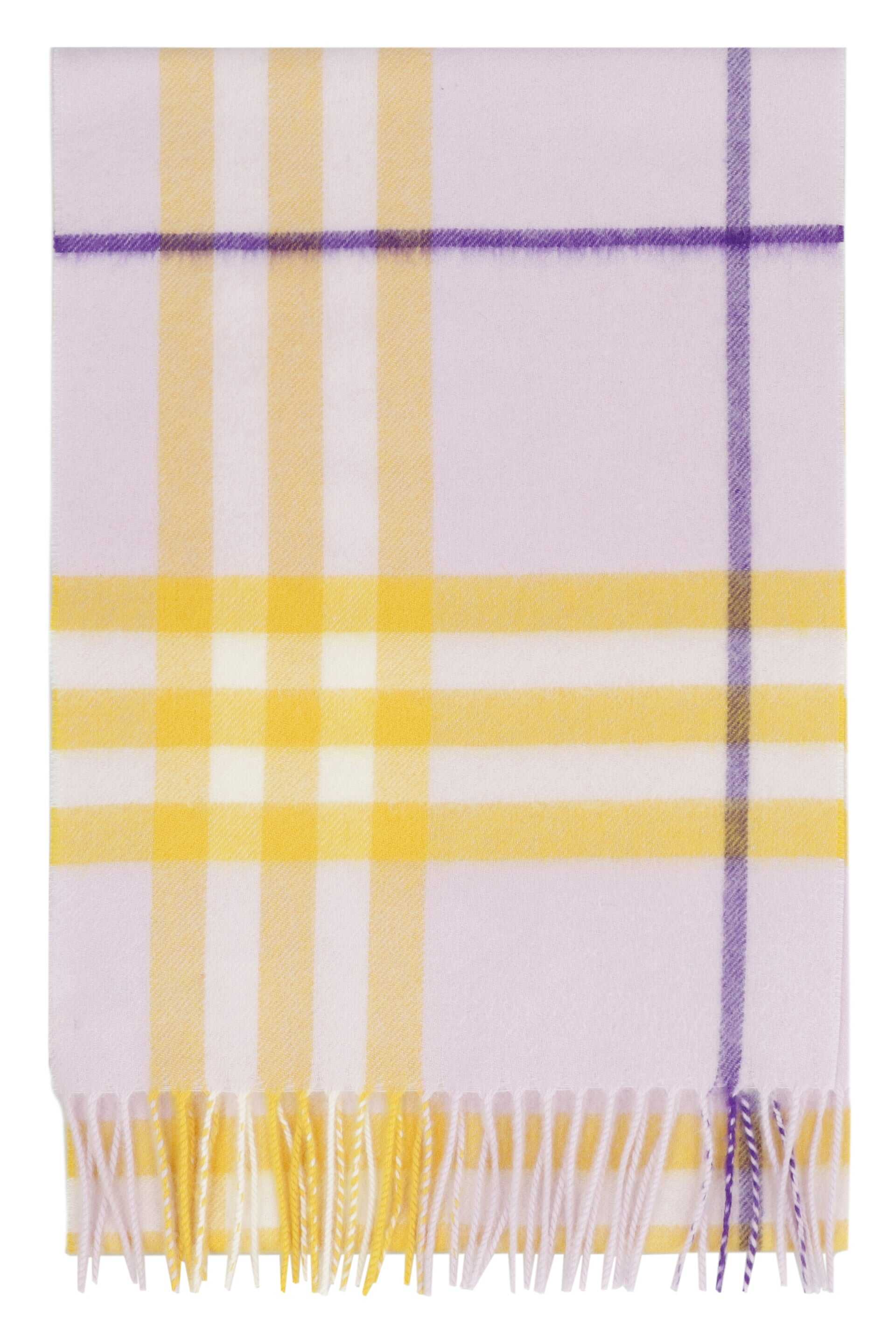 Burberry BURBERRY CASHMERE SCARF WITH FRINGES PINK