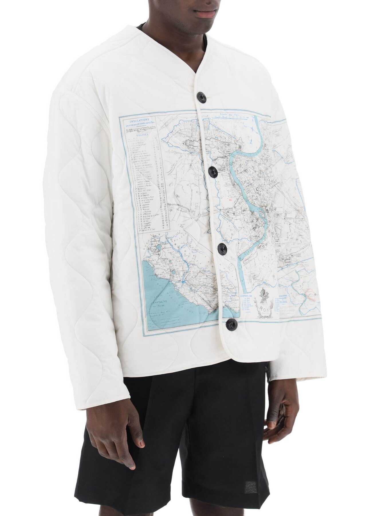 OAMC Combat Liner Printed Quilted Jacket OFF WHITE