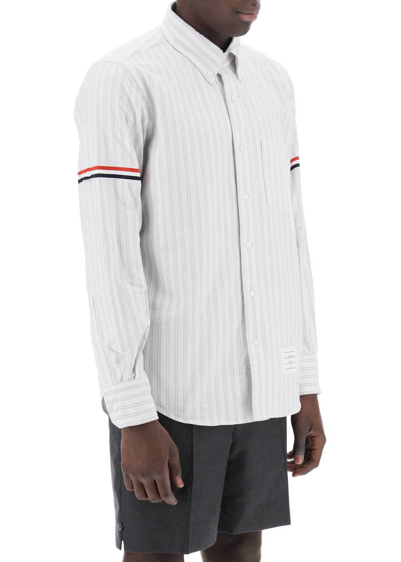 Thom Browne Striped Oxford Shirt MED GREY