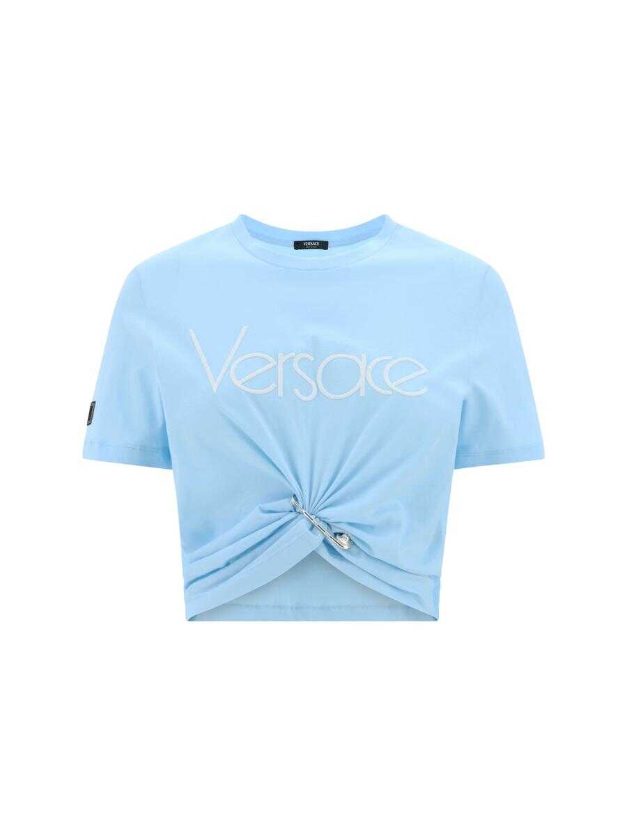 Versace VERSACE T-SHIRTS PALE BLUE+BIANCO