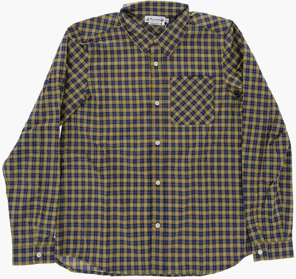 Bonpoint Two-Tone Checked Tango Shirt With Breast Pocket Blue
